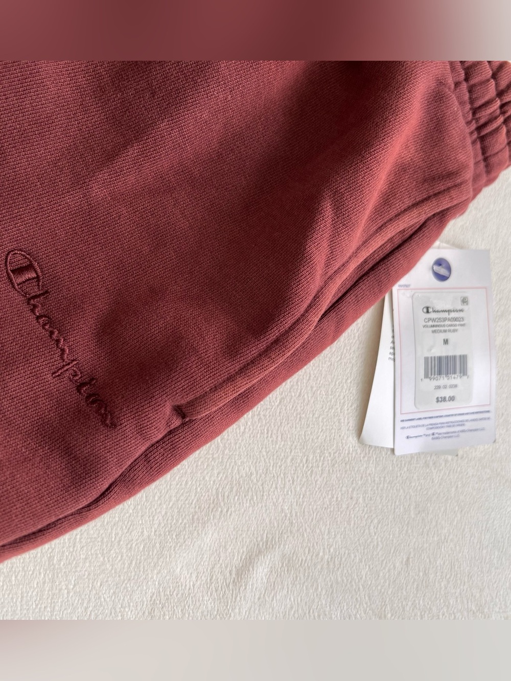 NWT Champion clay red cargo sweatpants champion streetwear Y2K Blokecore - Picture 2 of 8